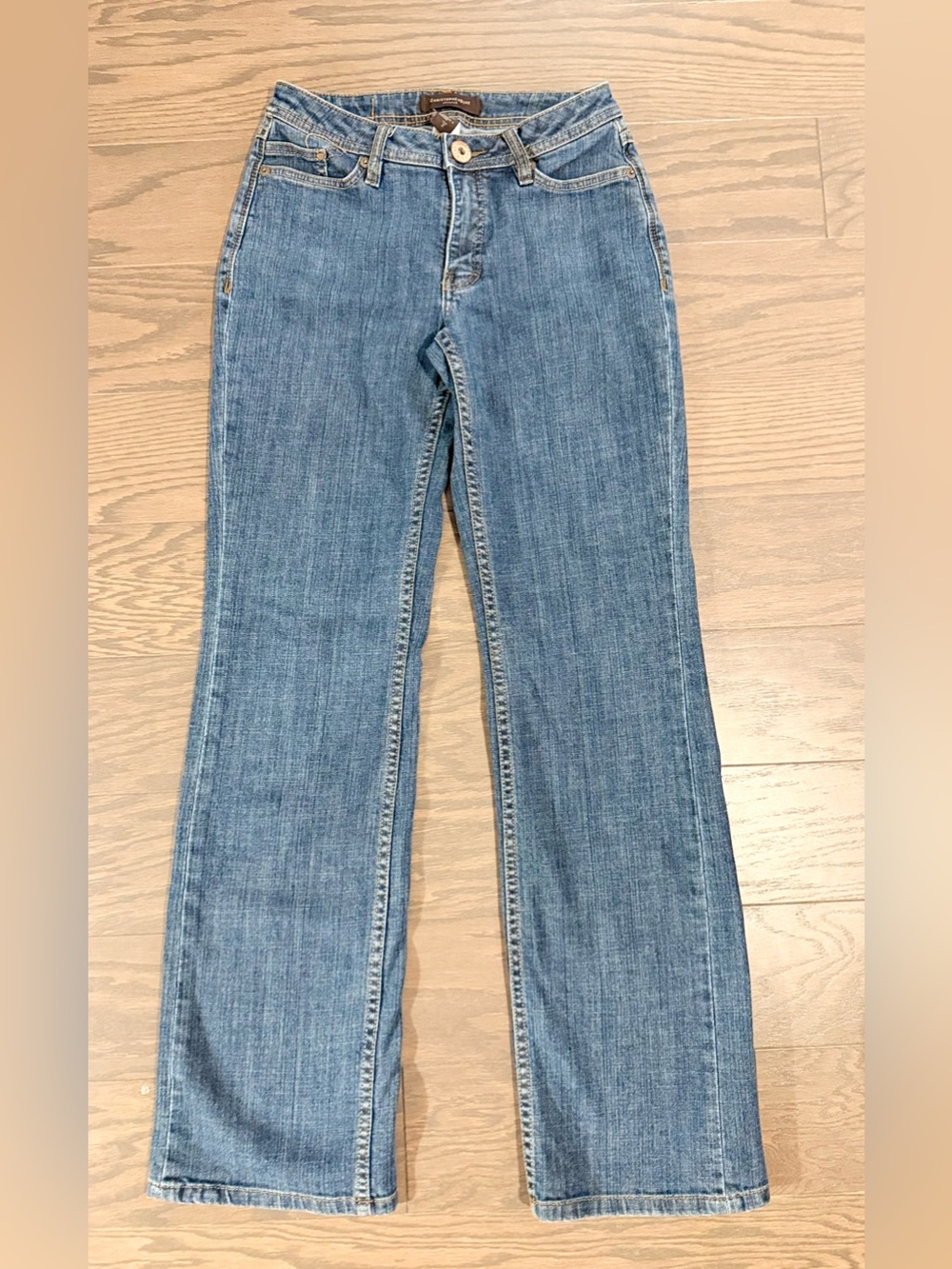 Christopher Blue Stretch Jeans Women’s Size 2 Medium Wash Straight Bootcut Y2K